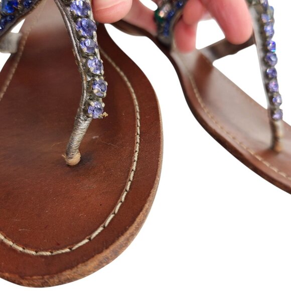 Prada Crystal Embellished Thong Sandal 36.5 Flip Flop Gem Rhinestone Bling - Picture 7 of 9